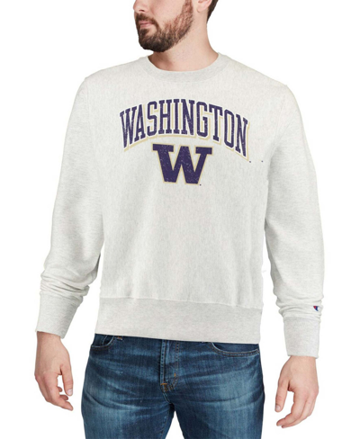 Shop Champion Men's Gray Washington Huskies Arch Over Logo Reverse Weave Pullover Sweatshirt