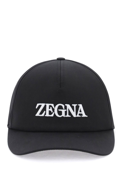 Shop Zegna Baseball Cap With Logo Embroidery