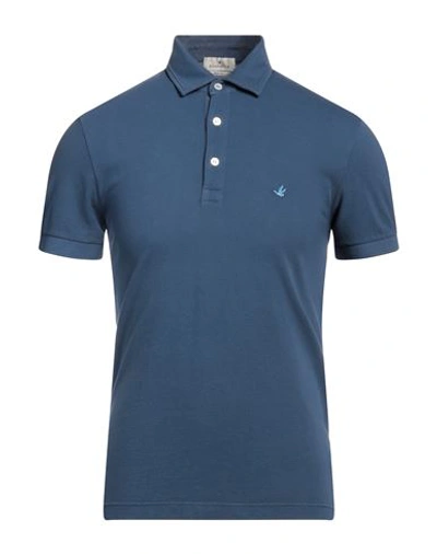 Shop Brooksfield Man Polo Shirt Midnight Blue Size 36 Cotton