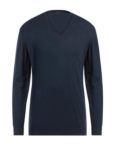 Shop Grey Daniele Alessandrini Man Sweater Midnight Blue Size 36 Cotton