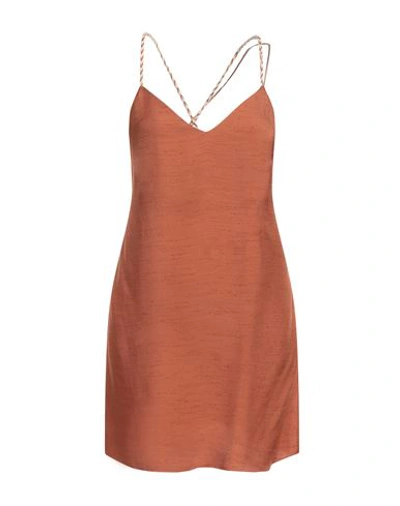 Maliparmi Malìparmi Woman Mini Dress Brown Size 10 Viscose, Acetate In Brown