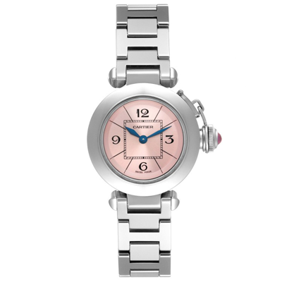Shop Cartier Miss Pasha Steel Pink Dial Ladies Watch W3140008 In Not Applicable