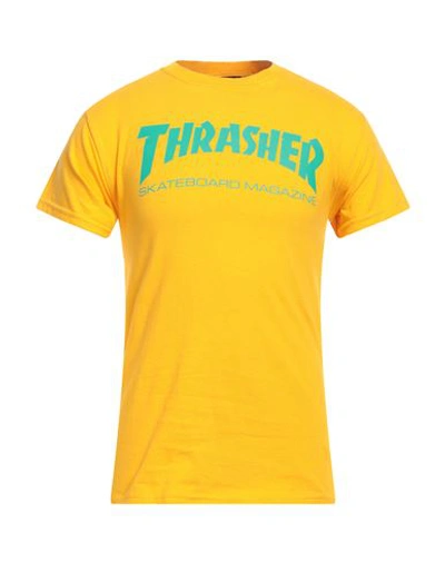 Shop Thrasher Man T-shirt Yellow Size S Cotton
