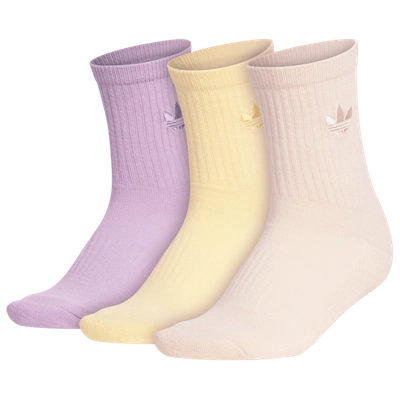 Shop Adidas Originals Trefoil 3 Pack Crew Socks In Orange/yellow/purple