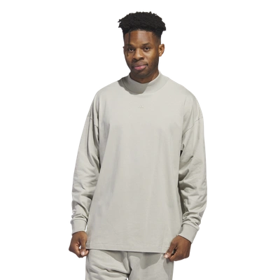 Shop Adidas Originals Mens Adidas One Bb Long Sleeve T-shirt In Sesame
