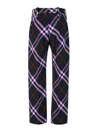 Shop Burberry Plaid-check Straight-leg Trousers In Multicolor
