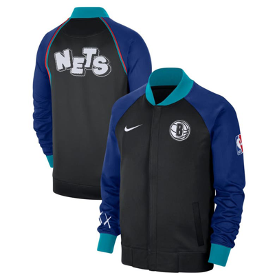 Shop Nike Black Brooklyn Nets 2023/24 City Edition Authentic Showtime Performance Raglan Full-zip Jacket