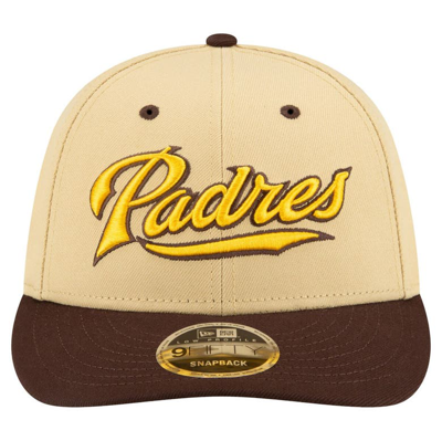 Shop New Era X Felt Gold San Diego Padres Low Profile 9fifty Snapback Hat
