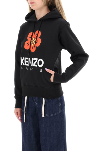 Shop Kenzo Hoodie With 'boke Flower' Print In Black