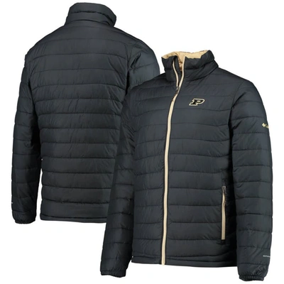Shop Columbia Black Purdue Boilermakers Powder Lite Omni-heat Reflective Full-zip Jacket
