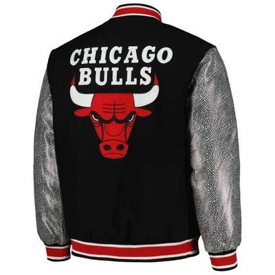 Shop Jh Design Black Chicago Bulls Reversible Melton Full-snap Jacket
