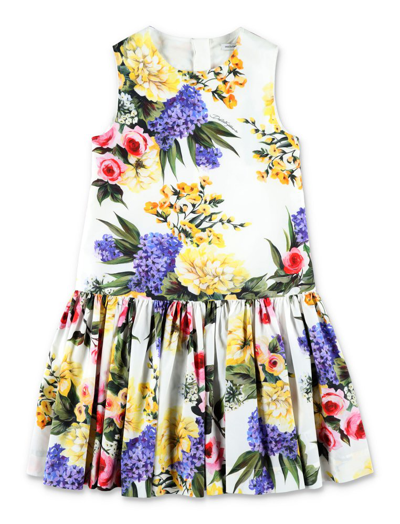 Shop Dolce & Gabbana Kids Floral Printed Dress In Multi