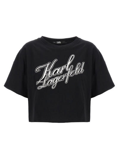 Shop Karl Lagerfeld Logo In Black