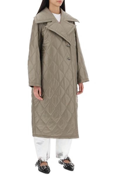 Shop Ganni Quilted Oversized Coat