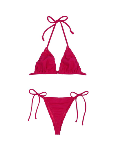 Shop Reina Olga Concetta Triangle Bikini Set In Pink