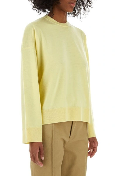 Shop Bottega Veneta Woman Yellow Wool Oversize Sweater