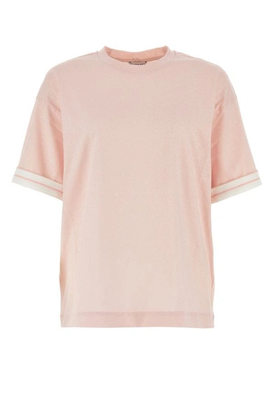 Shop Burberry Woman Pink Cotton Oversize T-shirt