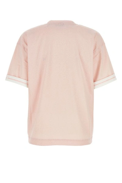 Shop Burberry Woman Pink Cotton Oversize T-shirt