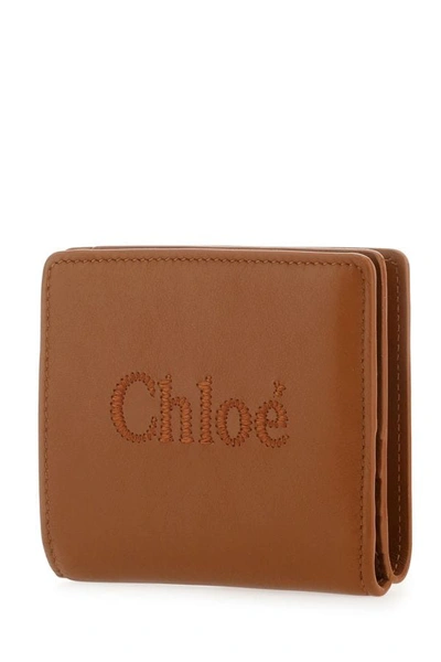 Shop Chloé Chloe Woman Caramel Leather Sense Wallet In Brown