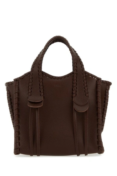 Shop Chloé Chloe Woman Chocolate Leather Mony Small Handbag In Brown