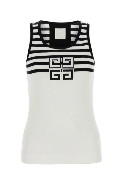 Shop Givenchy Woman White Cotton Tank Top In Brown