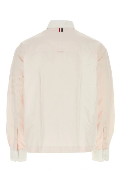 Shop Thom Browne Man Pastel Pink Oxford Shirt