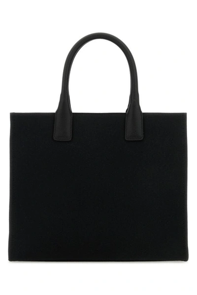 Shop Versace Woman Black Canvas La Medusa Shopping Bag