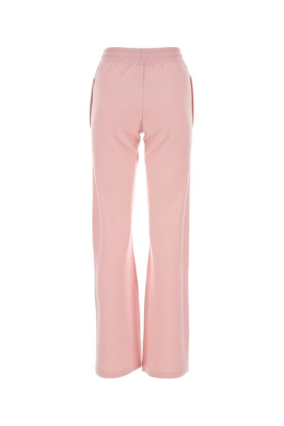 Versace Pink Wool Blend Flared Leg Pant In Pink