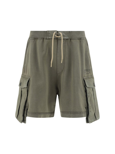 Shop Dsquared2 Distressed Drawstring Shorts In Green