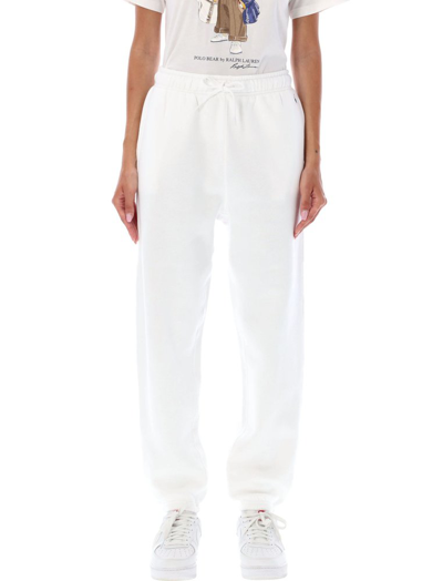 Shop Polo Ralph Lauren Logo Embroidered Drawstring Track Pants In White