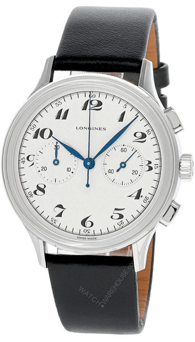 Pre-owned Longines Heritage Chrono Auto 40mm Silver Dial Leather Men's Watch L2.827.4.73.0