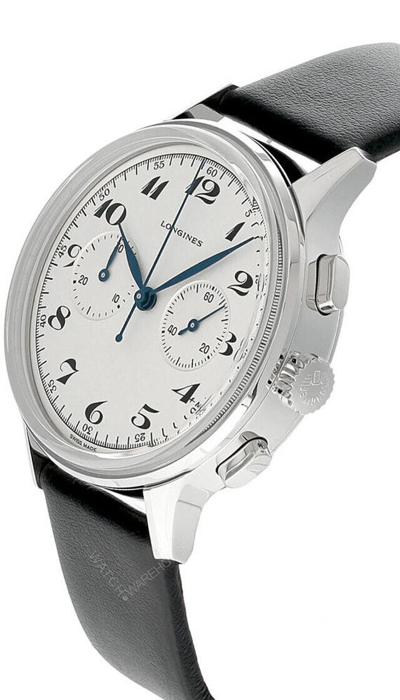 Pre-owned Longines Heritage Chrono Auto 40mm Silver Dial Leather Men's Watch L2.827.4.73.0