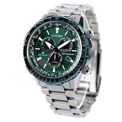 Pre-owned Citizen Promaster Sky Cb5004-59w Green Eco-drive Radio Direct Flight Green Watch