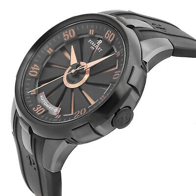 Pre-owned Perrelet Turbine Xl Vegas Black Dial 48mm Automatic Men's Watch A4053/1