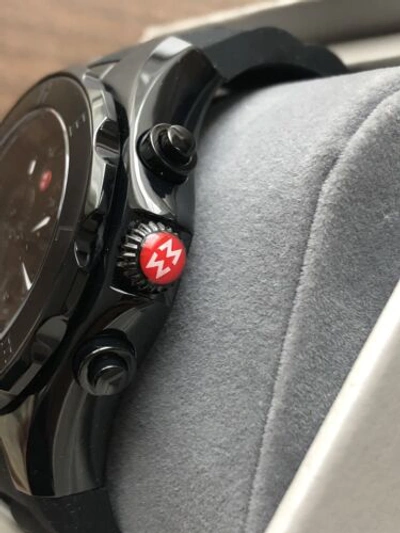 Pre-owned Michele (on Sale) In Box Black  Jelly Bean Watch Mww12f000104 Retail $495