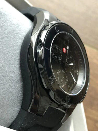 Pre-owned Michele (on Sale) In Box Black  Jelly Bean Watch Mww12f000104 Retail $495