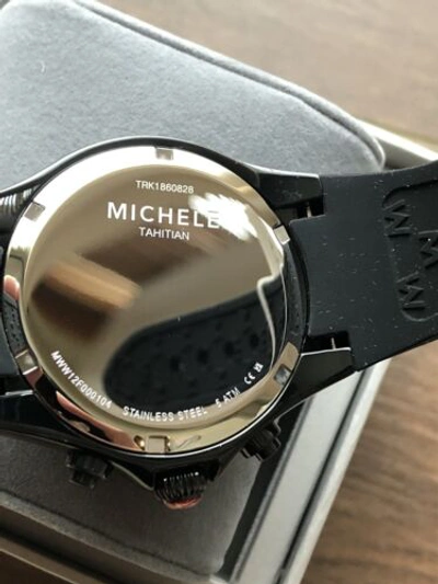 Pre-owned Michele (on Sale) In Box Black  Jelly Bean Watch Mww12f000104 Retail $495