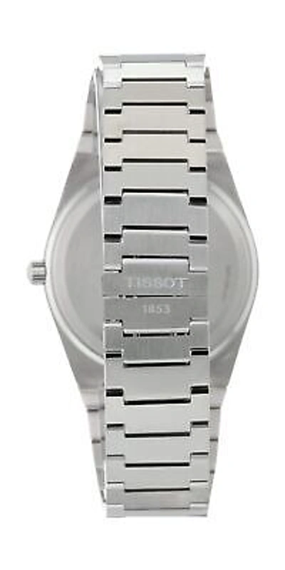 Pre-owned Tissot Mens Prx 316l Stainless Steel Case Dress Watch Grey T1374101105100