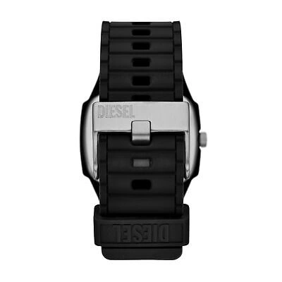 Pre-owned Diesel Mens Wristwatch + Bracelet  Cliffhanger Dz2191set Silicone Black Fabric