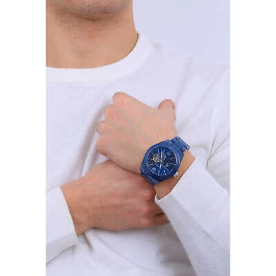 Pre-owned Maserati Mens Automatic Wristwatch  Traguardo R8823150002 Ceramic Blue
