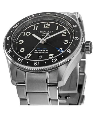 Pre-owned Longines Spirit Zulu Time Black Dial Steel Men's Watch L3.812.4.53.6