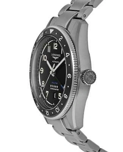 Pre-owned Longines Spirit Zulu Time Black Dial Steel Men's Watch L3.812.4.53.6