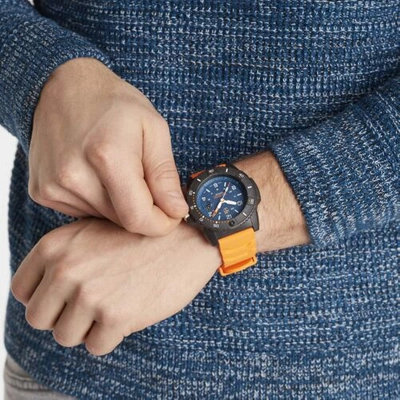 Pre-owned Luminox Men's Dive Watch, 45mm, Blue/white/orange/black