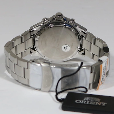 Pre-owned Orient Sports Mako Solar Black Dial Men's Stainless Steel Watch Ra-tx0202b10b