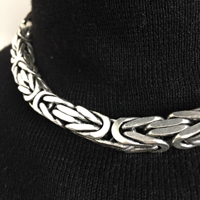 Pre-owned Handmade Mens King Byzantine Oxide Box Chains Necklace 925 Sterling Silver 376gr 28 Inch