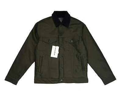 Pre-owned Momotaro Jeans $565 Green Giza Moleskin Boa Jacket Navy Wool Blend Lining L