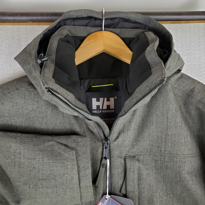 Pre-owned Helly Hansen $350 Mens Size Large Primaloft Waterproof Jacket Hellytech Coat In Green