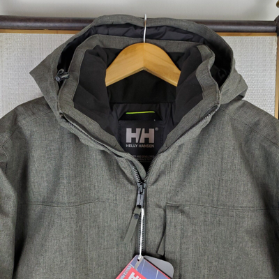 Pre-owned Helly Hansen $350 Mens Size Large Primaloft Waterproof Jacket Hellytech Coat In Green