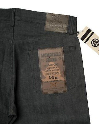 Pre-owned Momotaro $315 14oz Gray Selvedge Denim Jeans High Tapered 0405-70g 32