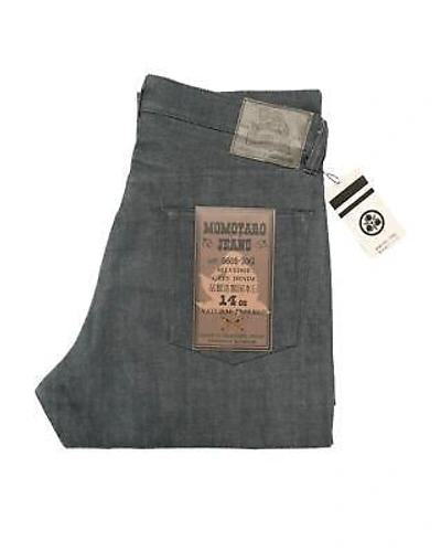 Pre-owned Momotaro $315 14oz Gray Selvedge Denim Jeans Natural Tapered 0605-70g 32